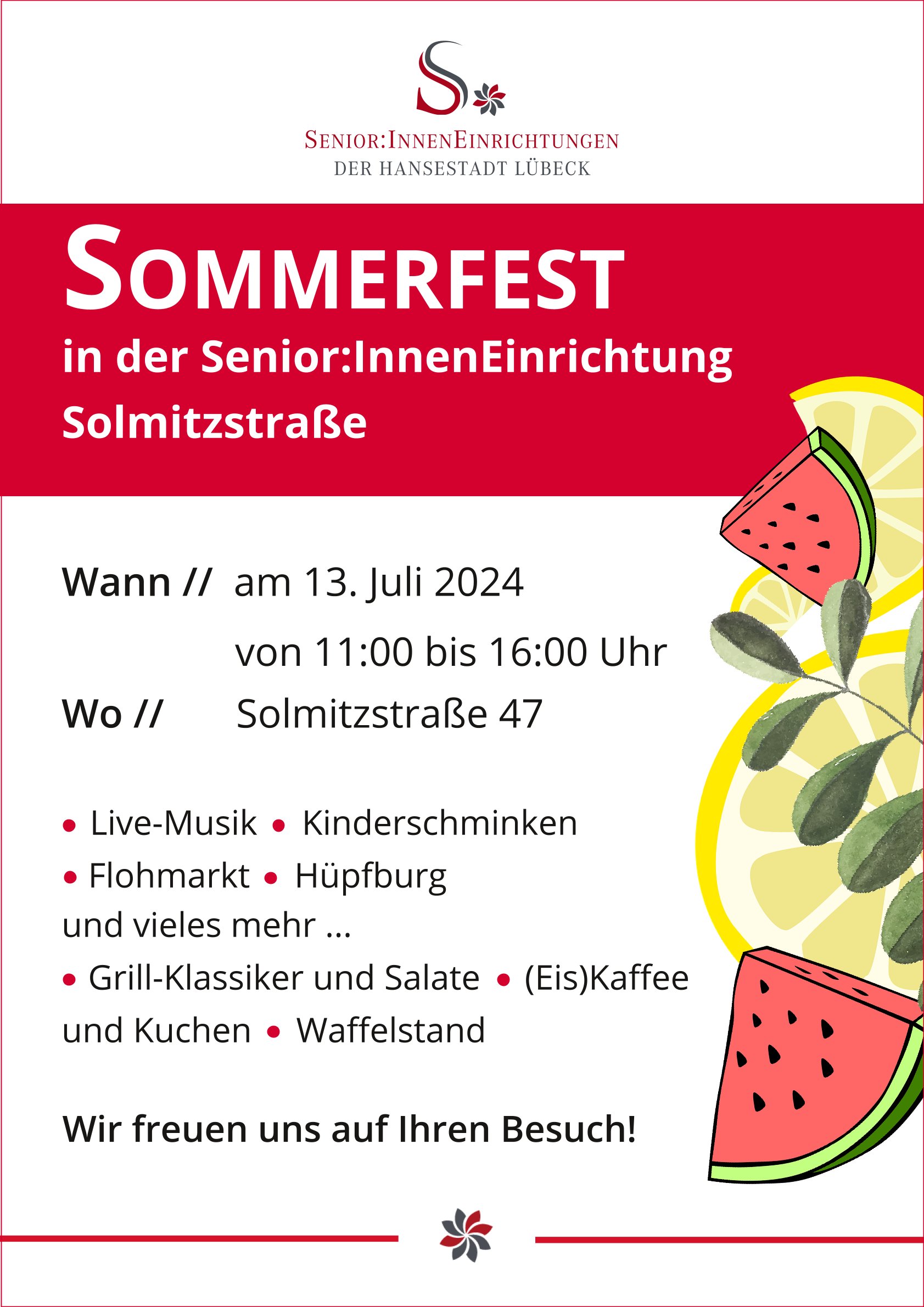 Plakat Sommerfest Solmitzstraße 2024